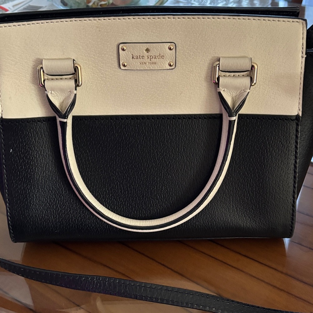 kate spade Black and Cream Two-Tone Satchel